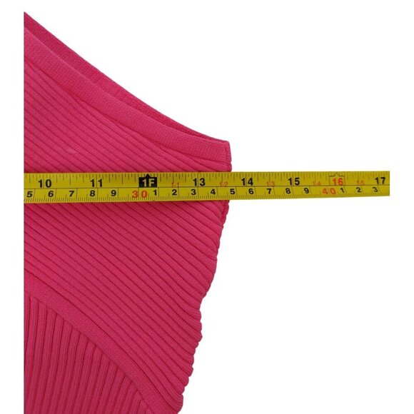 House Of Harlow 1960 Womens Pink Ribbed Knit Crisscross Back Crop Top Medium. - Picture 6 of 7